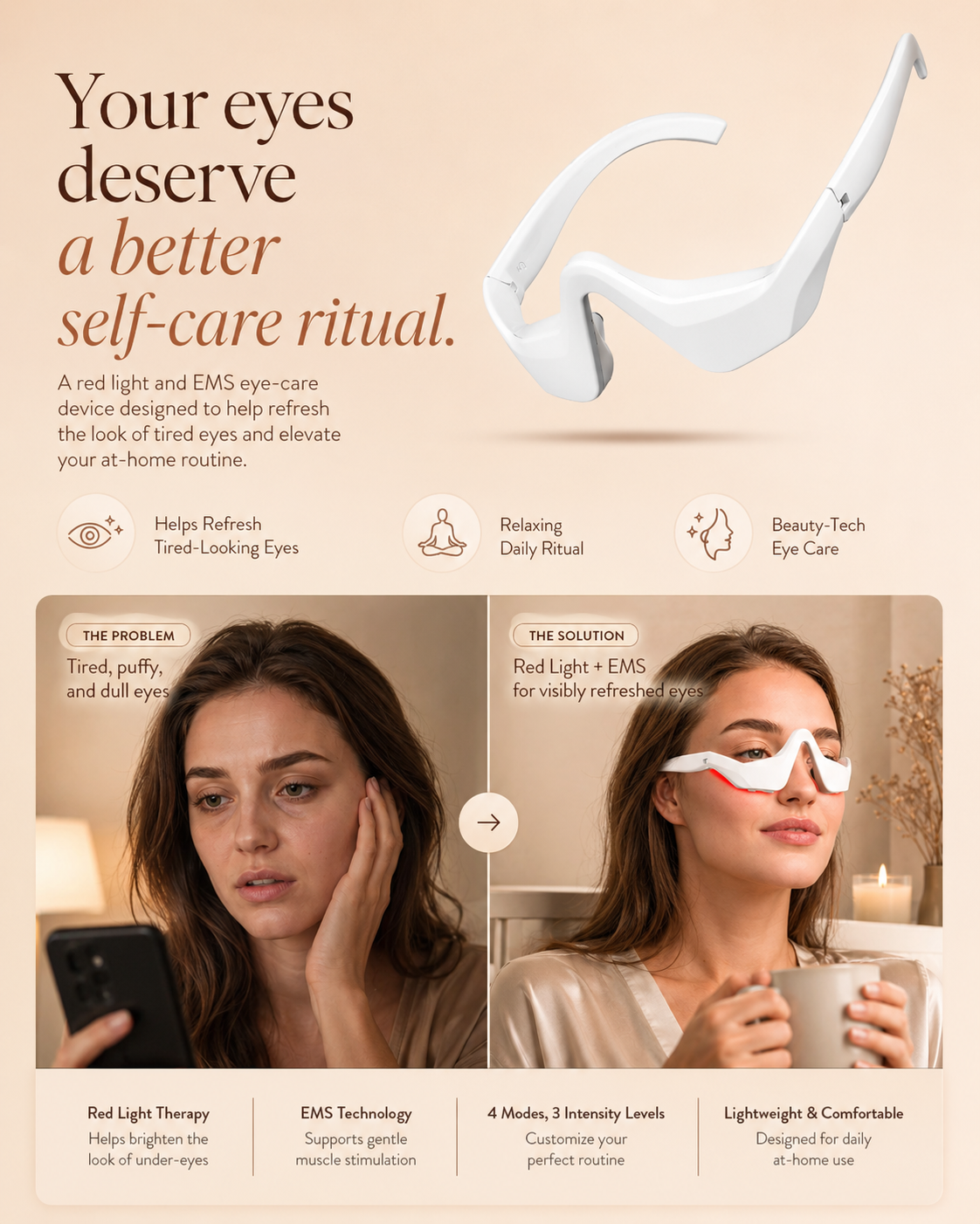 HairVex Eye Massager for Tired Eyes