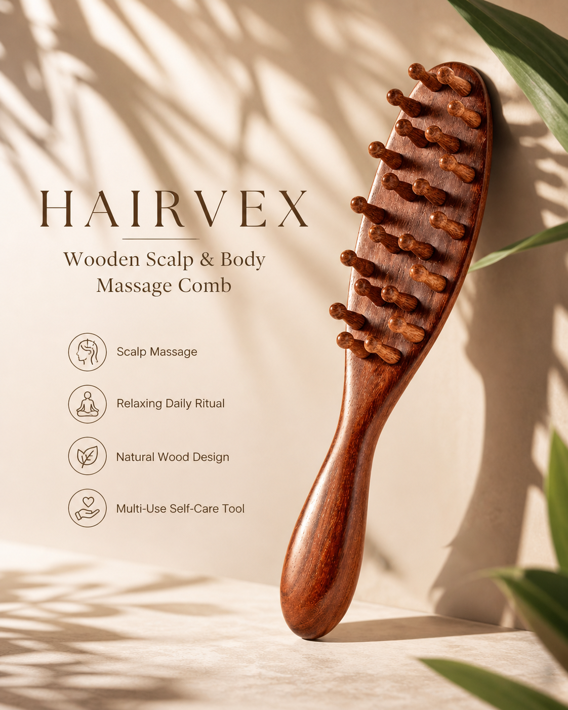 Wooden Scalp Comb
