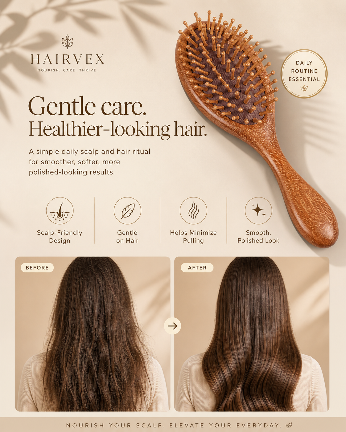 Wooden Scalp Massage Comb