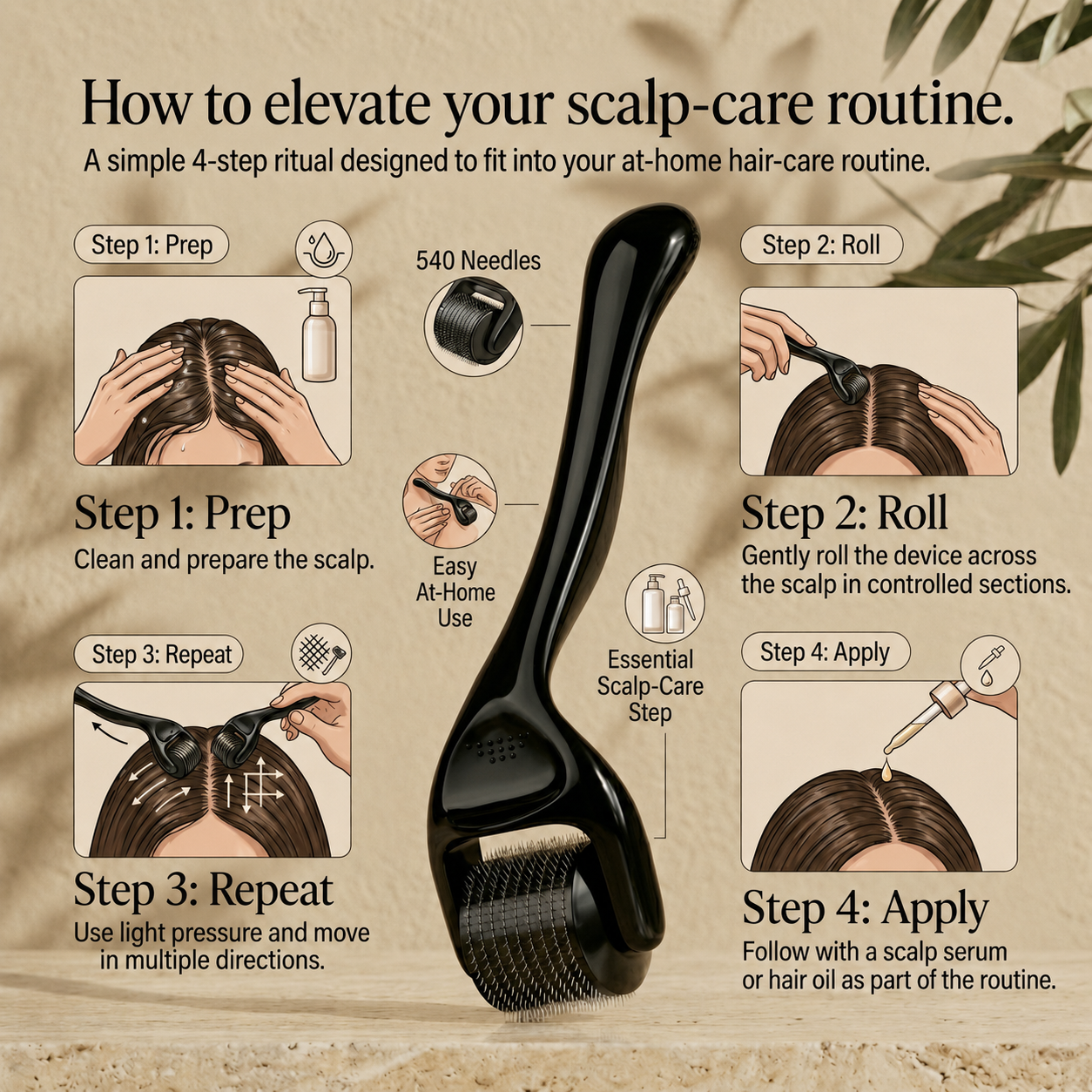 540 Needle Scalp Derma Roller